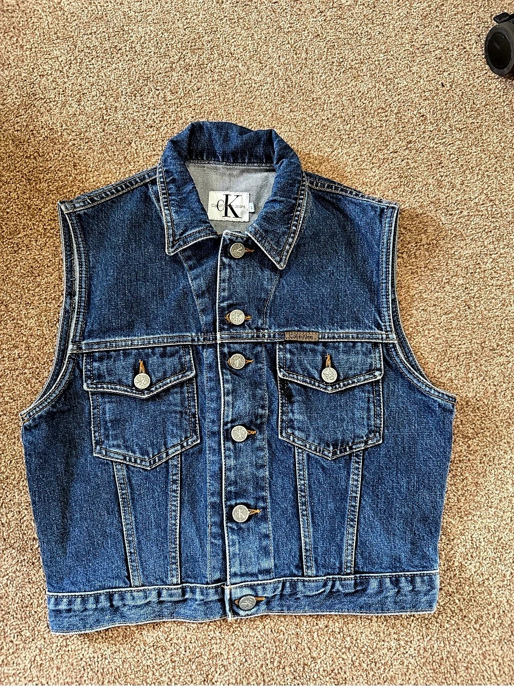 Calvin Klein Denim Vest Size Small (Like New)